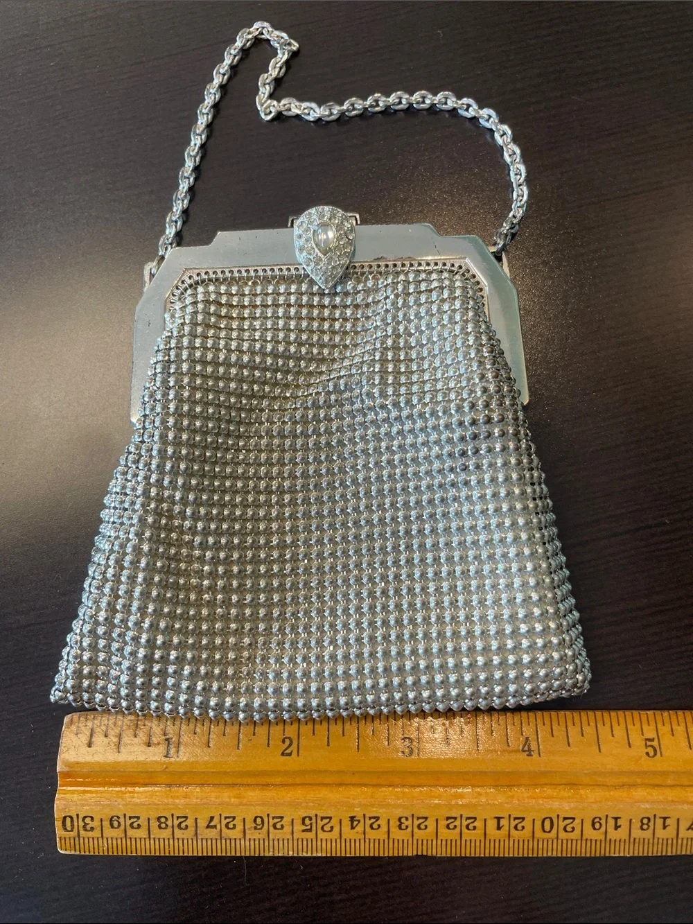 Vintage Whiting & Davis Silver Mesh Evening Purse